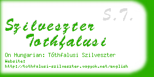 szilveszter tothfalusi business card